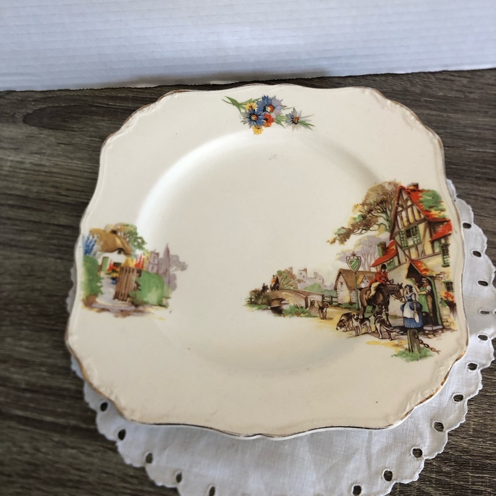 Vtg J&G Meakin The Old Days Salad Plate
